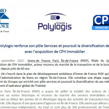 acquisition de CPH Immobilier